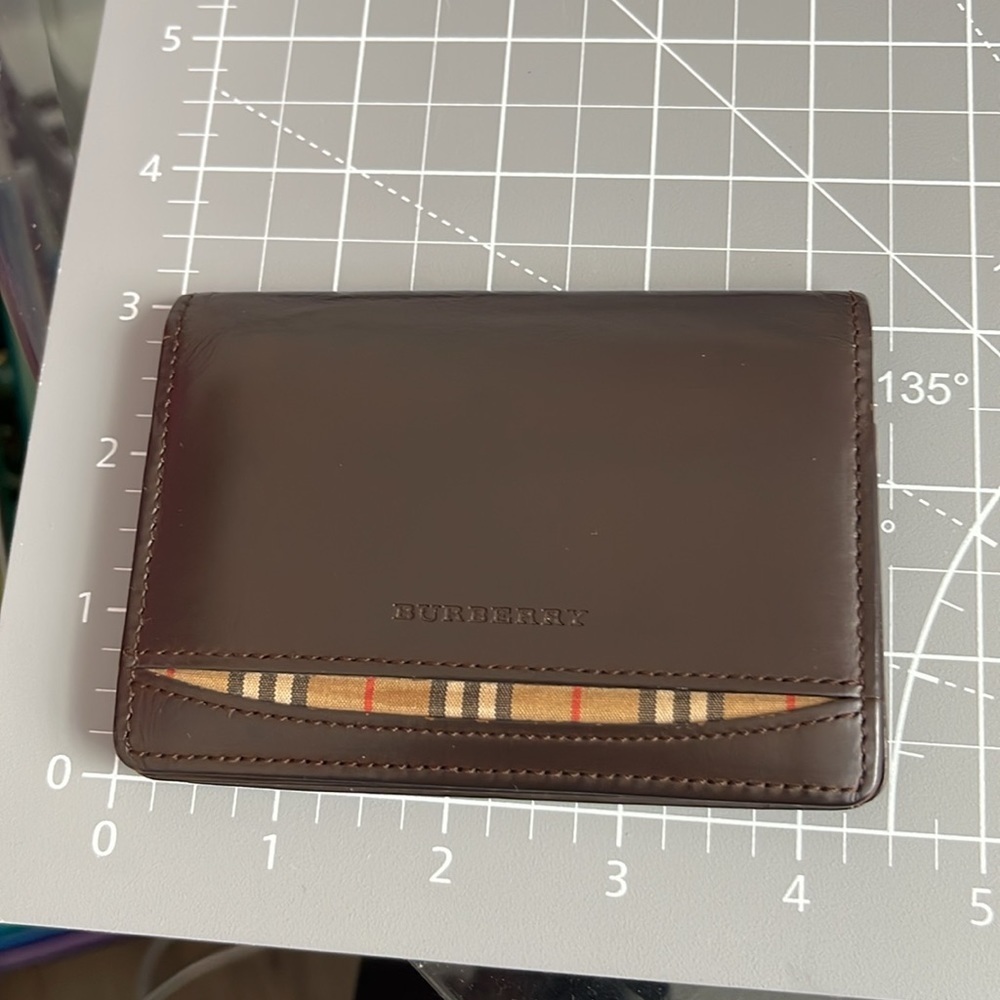 Burberry Authentic Dark Brown & Plaid Business Card/Wallet. MA103 - Picture 4 of 9